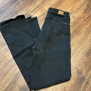 Judy Blue Jeans Size 9/29 Black Straight Leg Denim High Rise Slit Hem